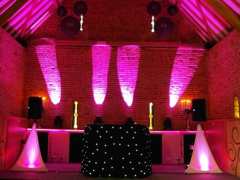 Southwood Hall hot pink uplighting