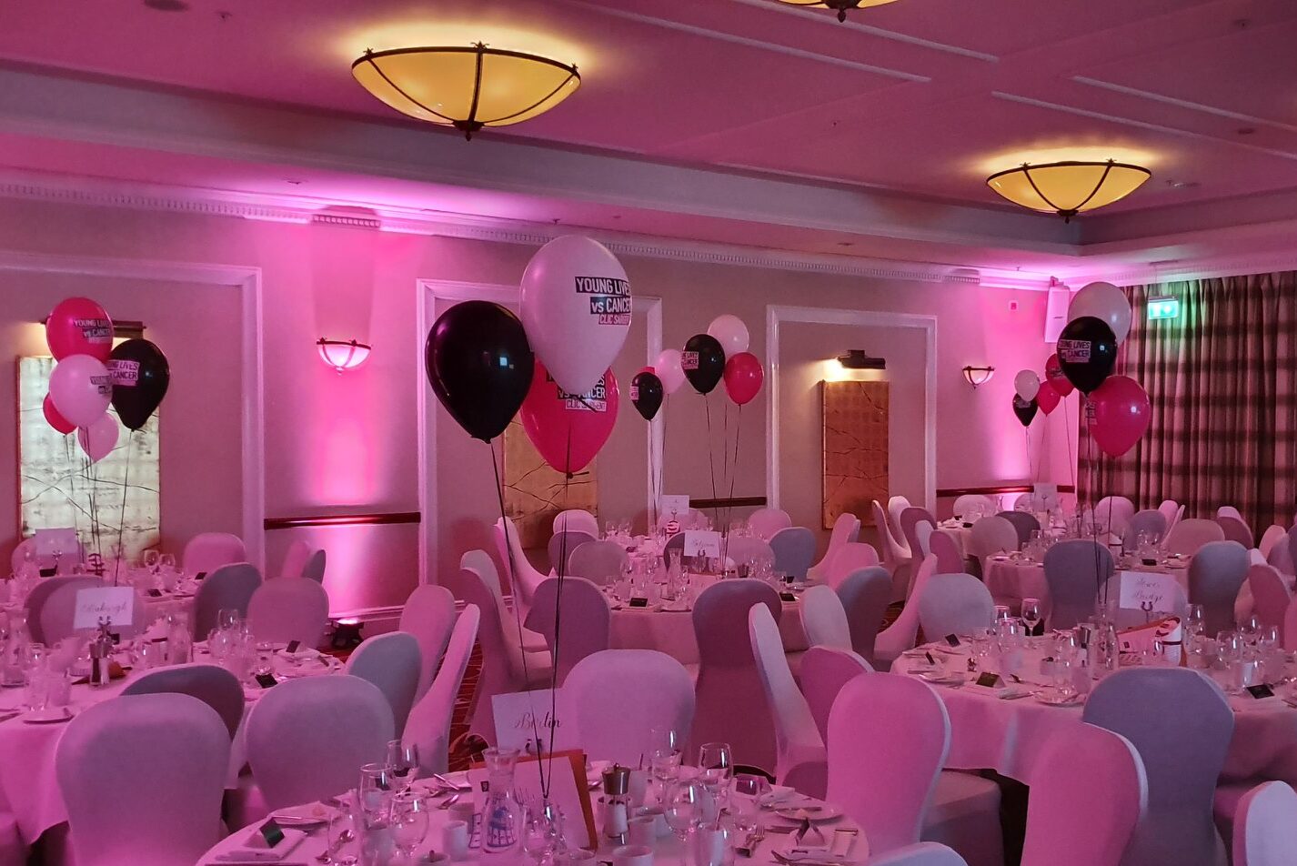 Pink uplighting for a party